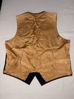 Saddleseat Vest Men   s Xl 5 Button Equestrian Navy Pinstripes Gold Liner Vintage