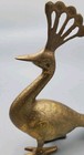Vintage Mcm Etched Brass Peacock Regal Figurine Bird Statue Art Deco
