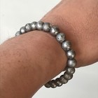Aletai Iron Meteorite Etched Perfect Bracelets Handmade Original Color Beads 8mm