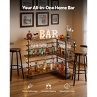 Home Bar Unit L-shaped Wine Cabinet Table 3-tier Storage Shelves Led Light Pub