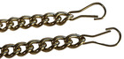 Two Pieces Of 6 Inches Gold Colored Horse Curb Or Boot Strap  Chain With Clips