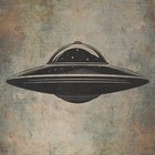 Vintage Ufo Flying Saucer Wall Art Decor  Retro Sci-fi Uap Alien Minimal Poster