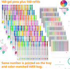 320 Pack Gel Pens Set   160 Colors Gel Pen With 160 Refills