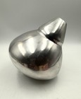Vintage Mid-century Modern Minimalist Silver Tone Metal Spin Top Vase Sculpture