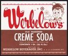 Vintage Soda Pop Bottle Label Werbelows Cr  me Soda Leprechaun Shawano Wisconsin