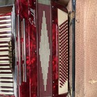 Scandalli Vintage Red Accordion With Case Classic Italian Musical Instrument
