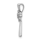 14k White Gold Round Cut Lab Grown Diamond Vs si  G  Cross Chain Slide Pendant