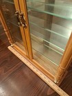 24  Oak Curio Cabinet Trinket Display Wall Mountable Mirror  Glass Shelf  2 Door
