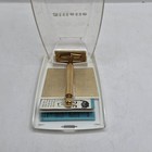 Vintage Gillette Pre-war Tech Safety Razor - Gold Ball End 1938-1945 With Case