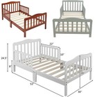 Baby Toddler Beds Kids Bedroom Wood Furniture Baby Bedroom W  Safety Guardrails