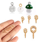 50pcs Stainless Steel Eye Pins Keychain Hook Eye Pins Mini Eyelets Screw Pendant