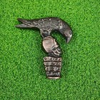 Antique Gothic Crow   Skull Walking Cane Carved Wooden Stick Aluminum Handle