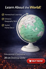 Led Illuminated World Globe Desk Lamp Educational Political Map Night Light Gift