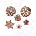 Fabric Print Stamps Designer Star Round Shape Wooden Blocks  set Of 6  Htag1975