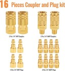 Air Hose Fittings 1 4  Npt  16-piece Solid Brass Quick Connect Air Line Fitting