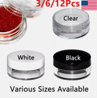 3 12x Small Empty Plastic Sample Travel Jar Containers Round Cosmetic Makeup Pot
