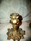 Hollywood Regency French Ornate Iron Candlesticks Gilt Candle Holders 1960s Mcm