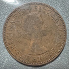 1957 Uk Great Britain Half Penny Bronze Coin - Excellent Condition