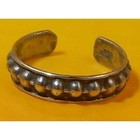 Vintage Sterling Silver Adjustable Ribbed Ball Toe Ring Sexy Beach Foot Jewelry