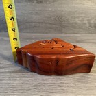 Wooden Puzzle Frog On Leaf Trinket  Keepsake Box Whimsical Vintage Handmade