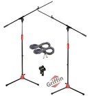 Griffin Microphone Boom Arm Stand 2-pack Holder Xlr Cable Mic Clip Studio Stage