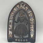 Vintage 1952 Cast Iron Footed Trivet Amish Woman - Ach Don   t Talk So Dumb Jzh 6   