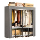 Bedroom Fabric Closet Wardrobe Portable Clothes Storage Organizer W  Shelves