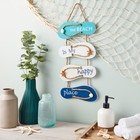 Wooden Beach Wall Hanging Decor Sign  Flip Flop Beachy Decorations  8 7x20 9 In