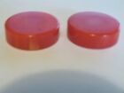2 Vintage Bakelite Backgammon Pieces Red W  Butterscotch Swirl 1 1 4 x3 8  9mm