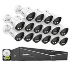 Sannce 16ch Dvr 1080p Security Camera System Color Night Vision Human Detection