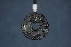 Certified 48 4g 100  Natural Xin Jiang Black Jade Hand Carved Dragon Pendant