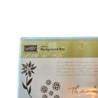 Stampin  Up  Background Bits Stamp Set Of 8 144029 Flowers Edging Sentiment