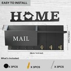 Key Holder For Wall With Shelf - Rustic Wooden Key Rack  Mail Organizer   Hoo   