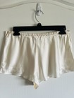 Vintage 2000 Y2k Victorias Secret Sleep Shorts Sz Small 100  Silk Cream Rare 