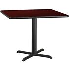 42  Square Mahogany Laminate Table Top With Base - Table Height Restaurant Table