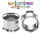 Pair 8g-50mm Stainless Steel Double Flare Tunnels Gauges Solid Body Plugs 3054