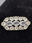 Huge Magnificent Vintage Paste Rhinestone   Silvertone Brooch