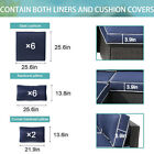 14x Outdoor Patio Furniture Chair Cushions Set Replacement Blue Sofa Insert