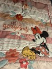 Disney Minnie Mouse Pink Floral Cartoon Crib Quilt Easy Care Nursery Bedding