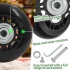 Luggage Wheels Replacement Set Of 2  84mm X 24mm  Black  Rubber  Swivel Caste   