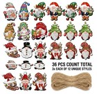 36pc Christmas Gnome Ornaments Tree Hanging Decorations Xmas Party Holiday Decor
