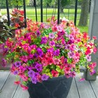  Artificial Flowers For Outdoors  Uv Resistant 12 Bundles Fuchsia rose Red