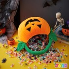 Halloween Pumpkin Plush Tote Bucket  11 X 13 4 Inches Candy Trick Or Treat Bag 