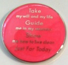 Just For Today Narcotics Anonymous  Pink 30 Year  Medallion Na Clean Coin Token