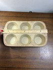 Pampered Chef Stoneware 6 Cup Muffin Pan Cupcake Family Heritage Baking Usa