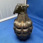 Vintage Cast Metal Hand Grenade Shaped Lighter W  Fuse   Lever  Removable