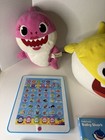 Baby Shark Huge Lot Tablet Books Figures Singing Plush Pinkfong Mama Daddy Sings