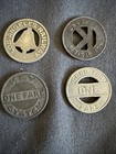 Lot Of 4 1940s Transit Tokens Oakland Bay Area Los Angeles San Francisco Ca