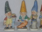 Vintage Set Of 6 Brinns Gnome Figurines Whimsical Cottagecore