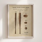 Baseball Bat Patent Art Print Vintage Baseball Blueprint Wall Art Gift Decor